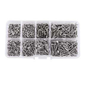 Screws,800pcs M2 Cross Drive Flat Head Self Tapping Screws Wood Stainless Steel Screws Screw Assortment Kit for Home and Office Appliance Wood Furniture