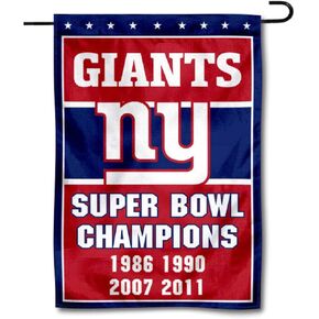 New York Giants 4 Time Super Bowl Champions Double Sided Garden Flag