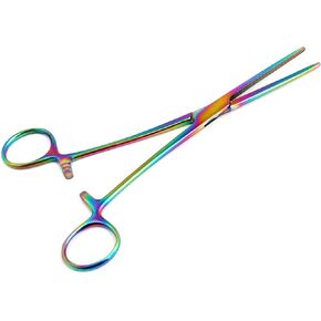 OdontoMed2011 Multi Color Rainbow Pean Hemostat Forceps 8" Straight Pliers Stainless Steel Multi Color Rainbow Color Hemostat Forceps ODM