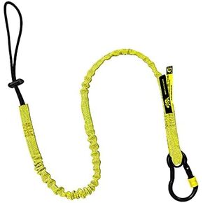 BearTOOLS New Yellow Screw Lock Safety Lanyard 3 Foot Tough Tether, Captive Eye Carabiner, Adjustable Loop End, Ultra-Durable