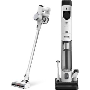 Tineco Pure ONE Station Cordless Vacuum Cleaner with 3L Auto Dust Base, Smart Stick Vacuum Cleaner Powerful Suction & Lightweight, ZeroTangle Brush for Hard Floor, Carpet & Pet Hair, White