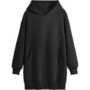 Trendy Queen Womens Fall Hoodies Sweatshirts Mini Dresses Long Sleeve Fleece Sweaters Pullover Clothes with Pockets 2024