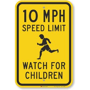 SmartSign 10 MPH Speed Limit Watch for Children Sign