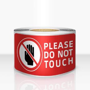 200 PCS Do Not Touch Stickers Tape 3"×6" Inches Please Don’t Touch Sign Commercial Grade Removable Waterproof Vinyl Decal