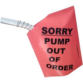 Sorry Pump Out of Order Service Gas Cover Reusable Nozzle Hood Bag (6 Pack, Red)