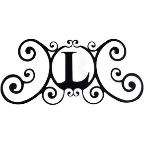 24 Inch House Plaque Letter - Wrought Iron Metal Scrolled Monogram Initial Letter Home Door Wall Hanging Art Decor Family Name Last Name Letter Sign (W, 24 x 11 inches,Thick 0.078 inch (2mm) in Saudi Arabia