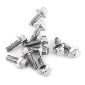 10pcs M8 Flanged Hex Head Bolts Flange Hex Screws 304 Stainless Steel Hex Screws Bolts Fasteners Hex CoverHead with Flange Silver (M8X16) ﻿