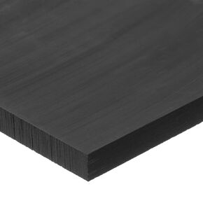 UHMW Polyethylene Plastic Sheet, Recycled, Black, 1/4 in Thick x 12 in Wide x 48 in Long