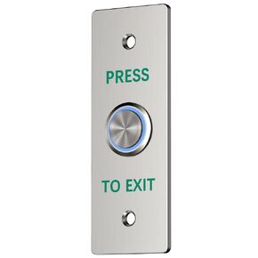 Push to Exit Button，4.53''L x 1.57'' W Stainless Steel Door Bell Type Round Request to Exit Button for Door Access Control with LED Light NC COM and NO Output