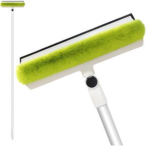 Window Cleaning Squeegee Kit with 57in Extension Pole, Telescopic Super Light Long Handle, New Tech Fibre Multi Use Window Squeegee for Window Glass Screen Mirror Shower Door Car