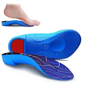 Gel High Arch Support for Women Men, Ultra Thin Orthotic Inserts 3/4 Length, Comfort Athletic Insoles for Relief Plantar Fasciitis, Heel Spur Pain, Flat Feet, Metatarsalgia, OverPronation