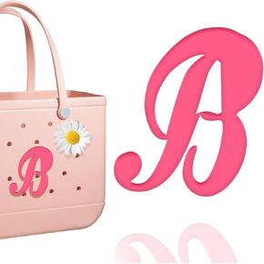 Mity rain Letter Charms for Bogg Bag，Alphabet Lettering Accessories Charms Compatible with Bogg Bag Original All Models, Insert Decorative Letter for Handbag Beach Tote Bag G Pink