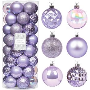 Every Day is Christmas Ornaments, Shatterproof Christmas Tree Ornament Set, Christmas Balls Decoration 50 Count (2.24"/57mm, Gold Silver)