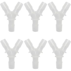 3/8" Hose Barb Fitting Equal Barbed Y Shaped 3 Way Plastic Joint Splicer Mender Adapter Union for Air Line Tubing Pipe (6Pcs)