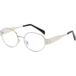 Fashion Oval Blue Light Blocker Glasses for Women Men Fashion Retro Eyewear Computer Eyeglasses Non-Prescription