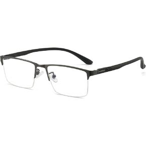 ANRRI Blue Light Glasses for Men Semi Rimless Glasses Lightweight Metal Frame Computer Gaming UV Blocking Eyewear