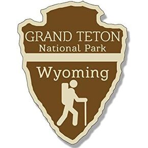 Arrowhead Shaped Grand Teton National Park Sticker (rv hike camp visit walk vinyl decal for car or laptop (3 x 4 inch)