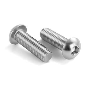 M6-1.0 x 25mm Button Head Socket Cap Screws Bolts, Stainless Steel 18-8 (304), Bright Finish, Fully Threaded, 25 PCS