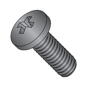 Small Parts 1103MPPBZ Steel Pan Head Machine Screw, Black Zinc Plated, Meets ASME B18.6.3, #2 Phillips Drive, #10-32 Thread Size, 3/16" Length, Fully Threaded, Import (Pack of 100)