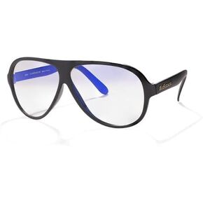 BluBlocker Aviator Tech Glasses (Black): Healthier Eyes and Better Sleep. Blue Light Glasses for Computer, TV, Gaming.