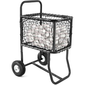 Sports Baseball Cart with Wheels, Large Softball Caddy Ball Holder, Holds up to 300 Baseballs or 150 Softballs, 18'' W x 24'' l x 45'' H