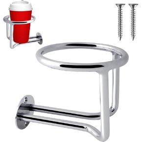 Boat Ring Cup Holder 304 Grade Stainless Steel Heavy Duty Ringlike Water Drink Holder for Marine Yacht Trucks Car (1PCS)