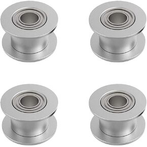 Create idea 4Pcs GT2 Smooth Idler Pulley 20 Teeth 5mm Bore 10mm Width Synchronous Belt Wheels with Double Bearings for 3D Printer CNC