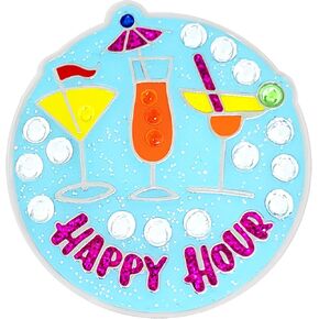 NAVIKA Happy Hour Fun Cocktails Golf Ball Marker with Crystals - Magnetic Hat Clip Included