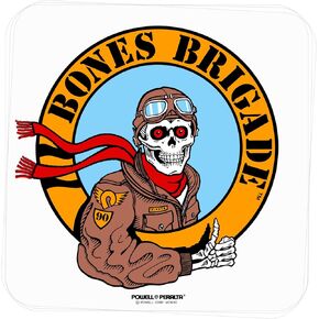Powell Peralta Bones Brigade Ripper Pilot Skateboard Sticker, Clear