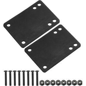 PATIKIL 3mm / 1/8" Skateboard Riser Pads with Hardware Screw Kit, 2 Set PU Angled Wedge Shock Pads 29mm Mounting Bolt Nut for Skateboard Truck Cruiser, Black