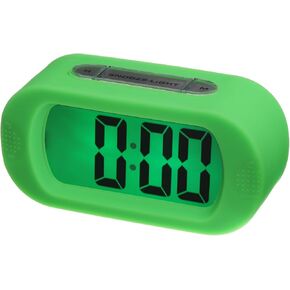 uxcell Electronic Alarm Clock with LCD Screen, Black Digital Alarm Clocks for Bedrooms, Snooze, 12H, Battery Operated for Bedrooms Heavy Sleepers Travel Office