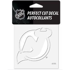 NHL New Jersey Devils 4"x4" inch White Decal Sticker