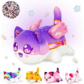AOYINGMRWJ® 61-PCS 丨11in Goddess Cat Plush + 60 Sticker-Meemeows Cat Plush Collection -100% Polyester Plushie Pillow Embroidered - Cat Stuffed Animal Collectible (Goddess Cat Plush)