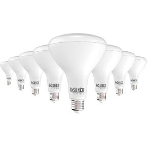 Sunco Lighting - 8 Pack BR40 Light Bulbs, LED Indoor Flood Light, Dimmable, CRI94 2700K Soft White, 100W Equivalent 17W, 1400 Lumens, E26 Base, Indoor Home Recessed Can Lights, High Lumens - UL
