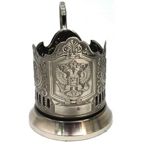 IMPERIAL EAGLE RUSSIAN COAT ARMS TEA GLASS METAL HOLDER CLASSIC GIFT KOLCHUGINO