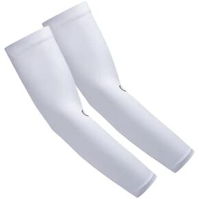 Battle Full Arm Sleeve, Breathable Football Arm Sleeves, Compression Arm Sleeves for Men & Youth, Basketball, Running (White, L/XL)
