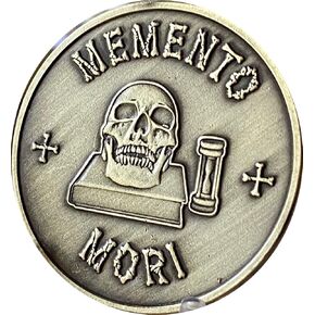 Memento Mori Medallion Skull Hourglass Remember You Must Die Coin