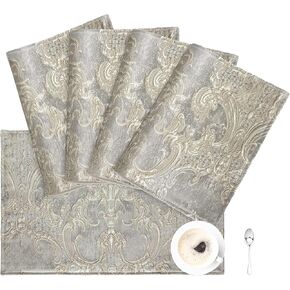 Loom and Mill Luxury Table Runner 120 Inches Long, Floral Jacquard Damask Dining Table Runner with Multi-Tassels for Dining Room Dresser Party Banquet Holiday Decorations(Light Apricot, 13*120 inch)