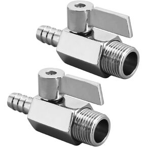 Stainless Steel Shut Off Valve 1/2" NPT Male x 5/16" Hose Barb Ball Valve for Water Fuel Air