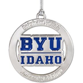 BYU Idaho Officially Licensed Silver Colored Ornaments