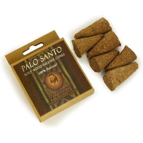 Prabhuji's Gifts Palo Santo Incense Cones - Traditional - Handmade Natural Incense Cones - Palo Santo Cones - Spiritual Incense - Holy Wood Incense - Power & Purification - (6 Cones)