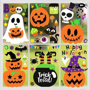 Halloween Window Clings Halloween Decorations Indoor Halloween Window Stickers Cute Pumpkin Ghost Halloween Window Decorations Halloween Window Decals for Halloween Decor