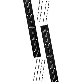 2Pack Heavy Duty Piano Hinge,12-Inch Black Continuous & Piano Hinges,0.05" Thickness,1.2" Open Width, Ideal for Folding Cabinet Doors, Black Stainless Furniture Hinges includes 24pcs Screws