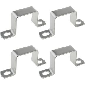 4PCS 40x40mm Square Hose Clamp Stainless Steel U Shaped Strut Connector Bracket Hose Clip Silver Hose Clamp for Drainpipe Stainless Steel Pipe Plastic Pipe Rubber Hose