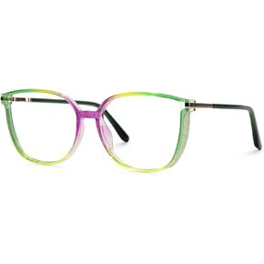 VOOGLAM Stylish Square Blue Light Blocking Glasses for Women Anti Eyestrain Dry Eyes Eyewear Kinfe TR90