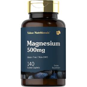 Magnesium | 500mg | 140 Coated Caplets | Non-GMO and Gluten Free Supplement