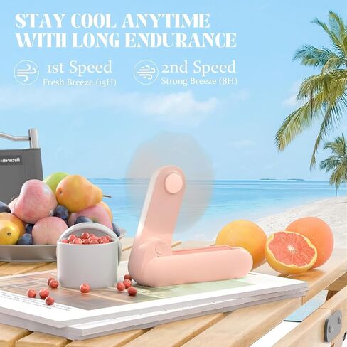 JSQBD Foldable Handheld Fan Pink-1 in Saudi Arabia