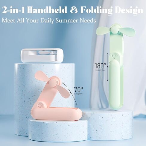 JSQBD Foldable Handheld Fan Pink-1 in Saudi Arabia