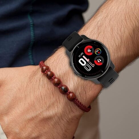 سوار بديل 20 مم متوافق مع Garmin Venu 2 Plus، سوار معصم بديل من السيليكون للرجال والنساء، ناعم ومتين (أسود) in Saudi Arabia