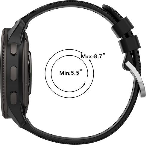 سوار بديل 20 مم متوافق مع Garmin Venu 2 Plus، سوار معصم بديل من السيليكون للرجال والنساء، ناعم ومتين (أسود) in Saudi Arabia